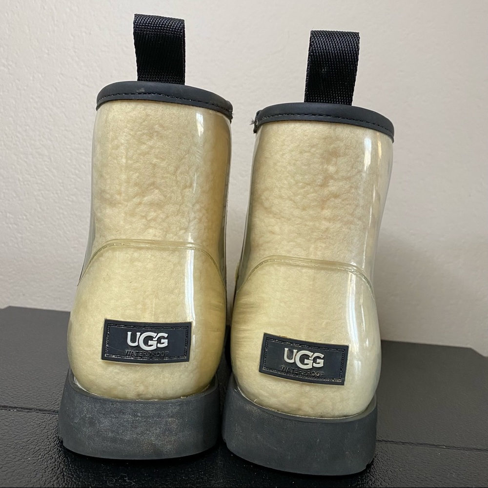 UGG cream / black Classic Clear Mini waterproof boots 10 - Picture 8 of 16